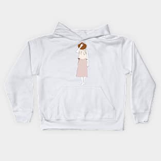 Woman with hat Kids Hoodie